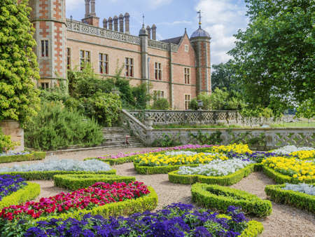 formal garden of a stately homeの写真素材
