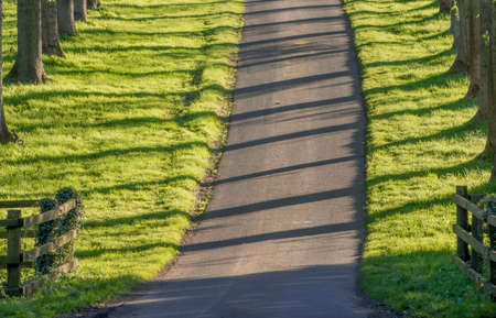 country road umberslade warwickshire fields farm 
