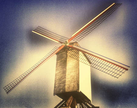 An old windmill on the Dutch Belgium borderの素材