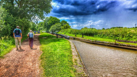 A canal in the English countrysideの素材