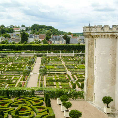 Gardens chateau de villandry Loire valley France - shot with a mobile phoneの素材