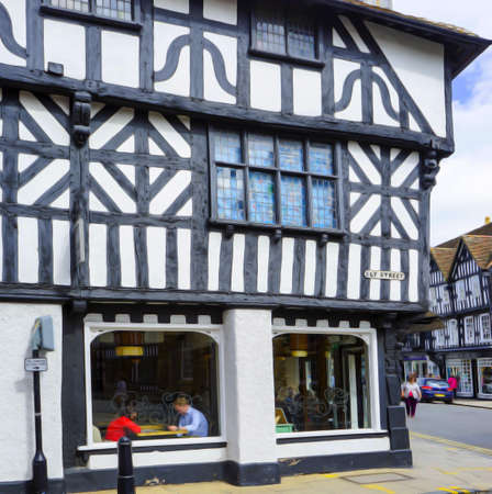 Old timber framed buildings in Stratford upon Avonの素材
