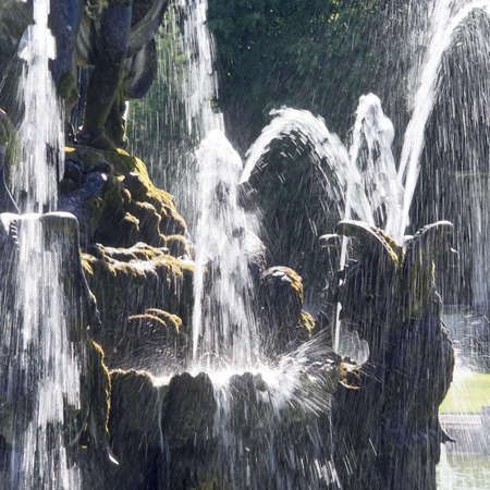 Fountains in a park at a stately homeの素材