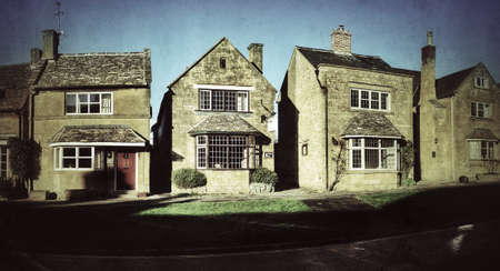 Old houses on the high street of Broadway village in the worcestershire cotswolds Midlands england...