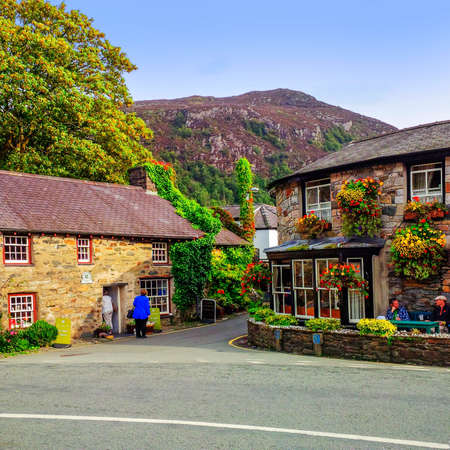Beddgelert village in the snowdonia national park Wales ukの素材