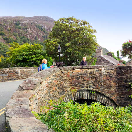 Beddgelert village in the snowdonia national park Wales ukの素材