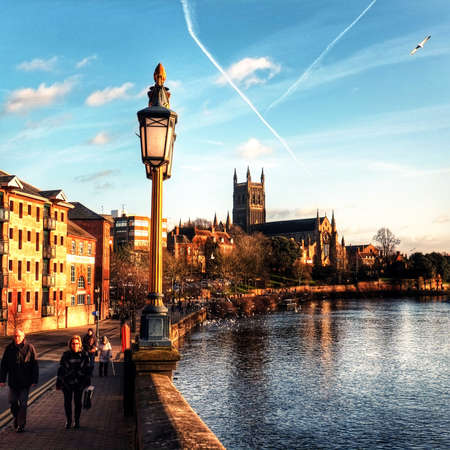 River Severn Worcester worcestershire England ukの素材