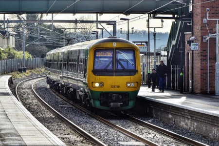 Electrified country railway line england ukの素材