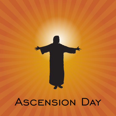 happy ascension day vector illustration. suitable for card,banner, or posterのイラスト素材