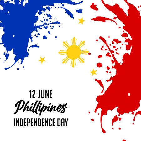Philippines Independence Day. 12 June. Vector illustration.のイラスト素材