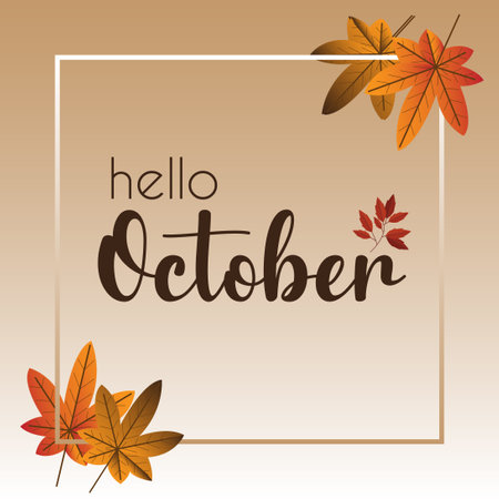 hello october vector background.suitable for card, banner, or poster