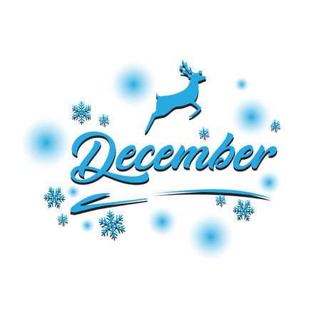 hello december background illustration. it is suitable for card, banner, or posterのイラスト素材