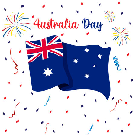 australia day vector illustration. it is suitable for card, banner, or posterのイラスト素材