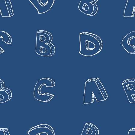 English alphabet seamless patternのイラスト素材