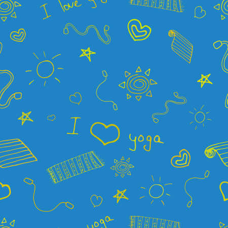 Yoga sign seamless vector pattern  background illustrationのイラスト素材