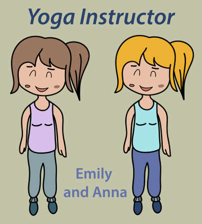 Yoga instructor illustration sport, stretch, thin, trainingのイラスト素材