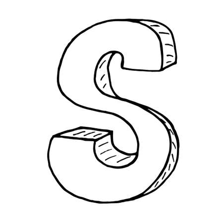 English alphabet - hand drawn letter Sのイラスト素材