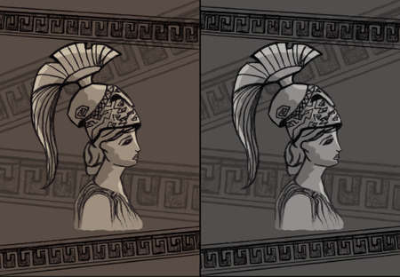 Athena drawing vector illustration set art signのイラスト素材