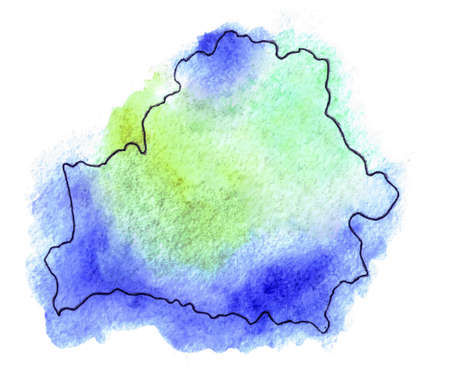 Belarus vector watercolor map illustration minsk worldのイラスト素材