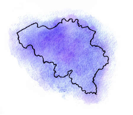 Belgium vector watercolor map illustration set worldのイラスト素材