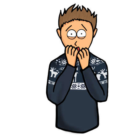 Boy in fear illustration isolated, kid, lifestyle, littleのイラスト素材