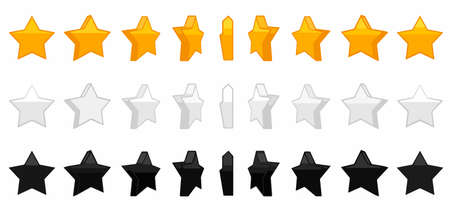 Star animation set illustration for gameのイラスト素材