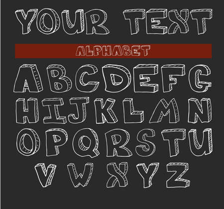 English alphabet hand drawn vector illustration setのイラスト素材