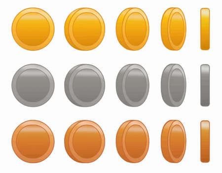 game coin animation set vector illustration. Made with loveのイラスト素材