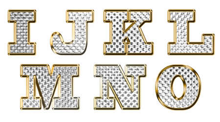 English alphabet gold text illustration setのイラスト素材