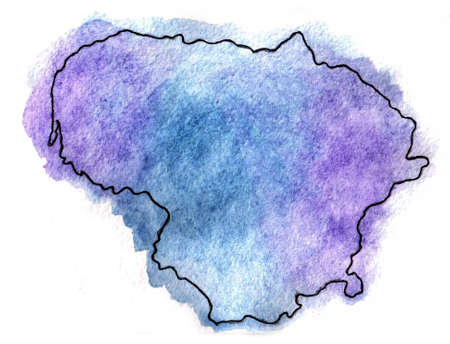 Lithuania vector map illustration national, north, objectのイラスト素材