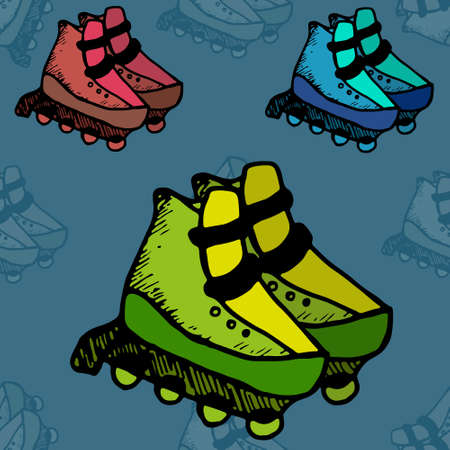 Roller skates illustration  fitness, footwear, free, funのイラスト素材