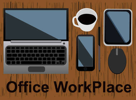 Office workplace concept, design illustrationのイラスト素材