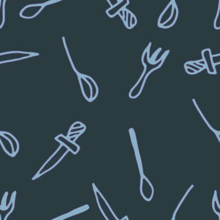 Kitchen set pattern menu dinner print restaurantのイラスト素材