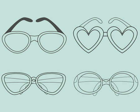 Glasses Icons Set. illustration. Elements for designのイラスト素材