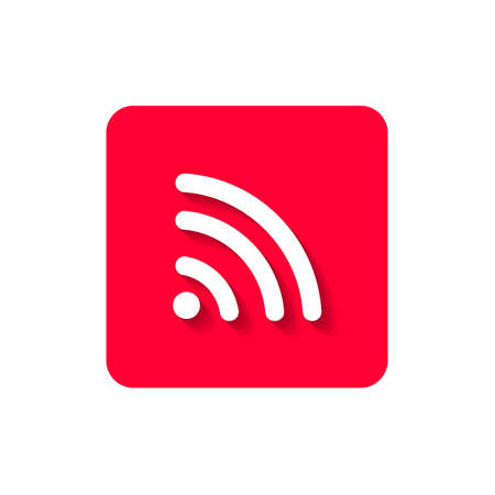 An wi-fi icon for the Web, on a red background.のイラスト素材