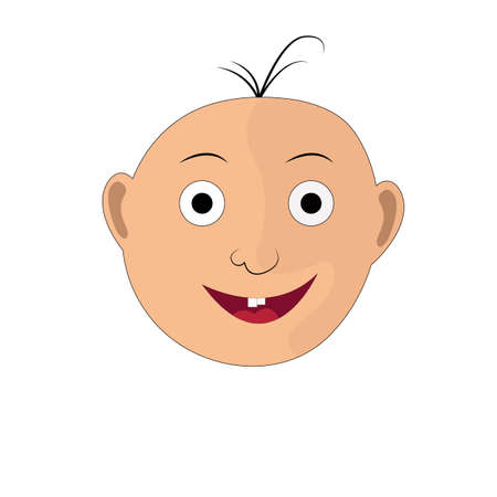 The illustration of a child s face with a smile. This is a vector image.のイラスト素材