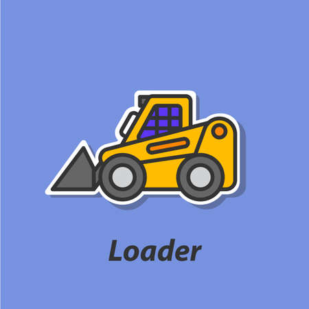 Loader color flat icon. This is the vector icon for websites and electronic applications. This icon have a size of 48 by 48 pixels. Also you can edit the size of the icon in the graphical editor.のイラスト素材