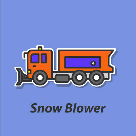 Snow blower color flat icon. This is the vector icon for websites and electronic applications. This icon have a size of 48 by 48 pixels.のイラスト素材