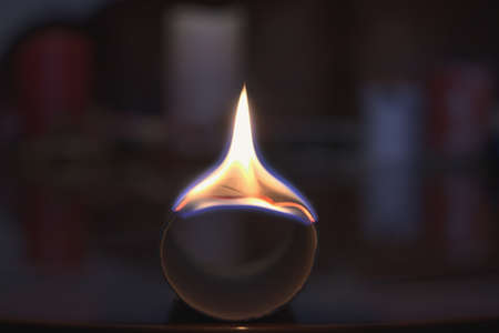 A circle flame in the dark