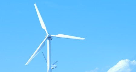 Wind Turbine for alternative energy on background sky.の写真素材