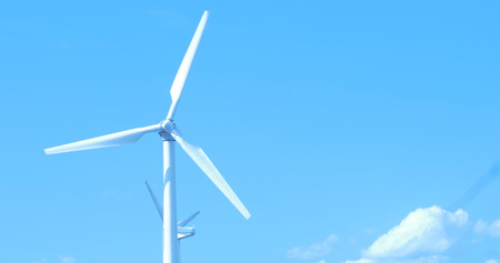 Wind Turbine producing alternative energy, close up.の写真素材