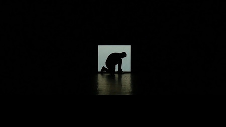 Dance of shadows. Dancers dancing on the stage. Dancers silhouettes. Dance shadows. 3D Dance show