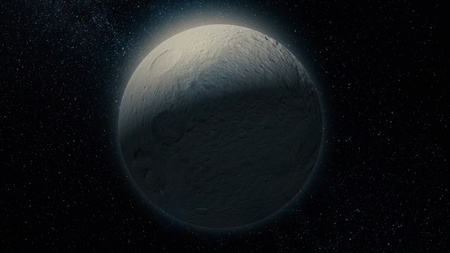 Planet in space. Solar system and space objects. Abstract scientific background - glowing planet in...