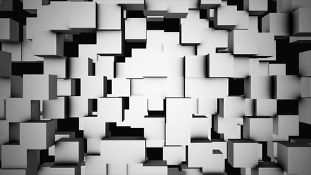 Abstract cubes move, 3D animation. Seamless Looping Abstract Cubes Background. Cubes are composed in the background for copy spaceの写真素材