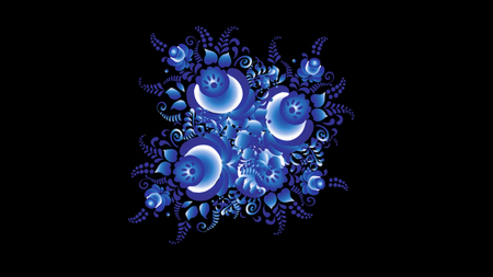 Abstract animation with hand drawn geometric kaleidoscope patternの写真素材