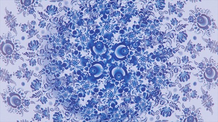 Abstract bright rotating kaleidoscope of retro flower pattern.の写真素材