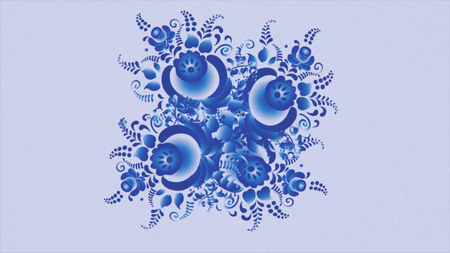 Abstract animation with hand drawn geometric kaleidoscope patternの写真素材