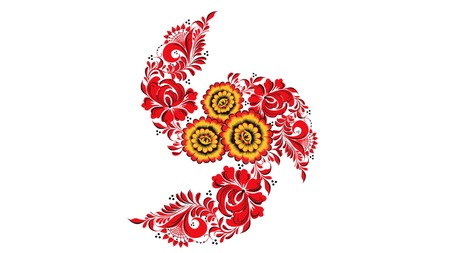 Khokhloma. Abstract fractal transformation background.の写真素材