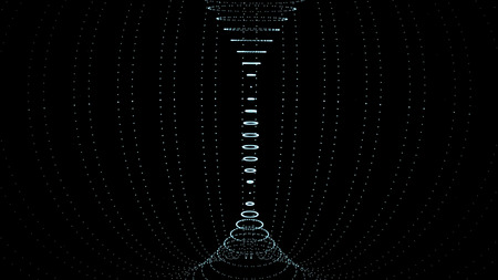 Background with concentric rings moving. Animation of radio wave, radar or sonar. Hypnotic graphic effect.Moving Inside Tunnel. Dark black abstract flowing ring circle motion designの写真素材