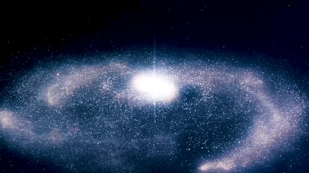 Space animation background with nebula, stars. The Milky Way, the Galaxy and the Nebula. Animation...